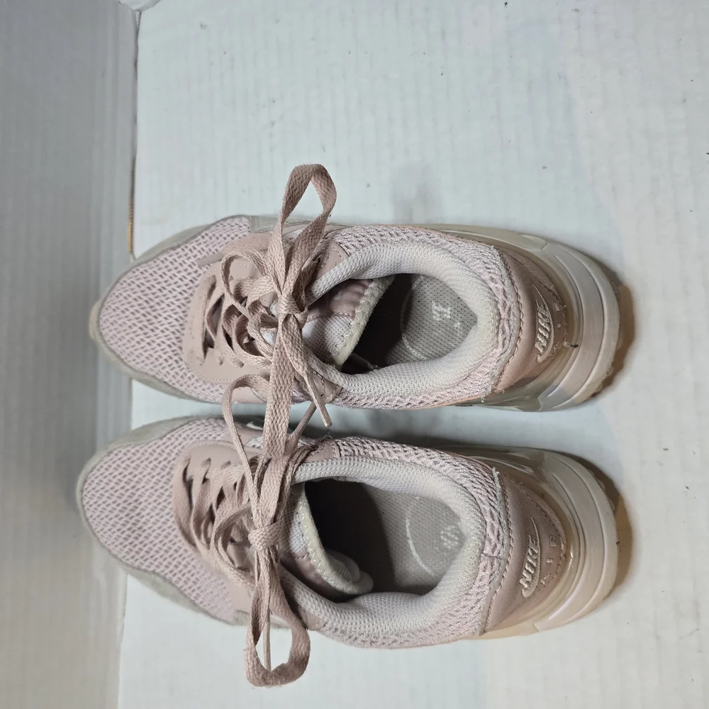 Nike Pink and Cream Suede Sneakers with Lace-Up‎ Design
